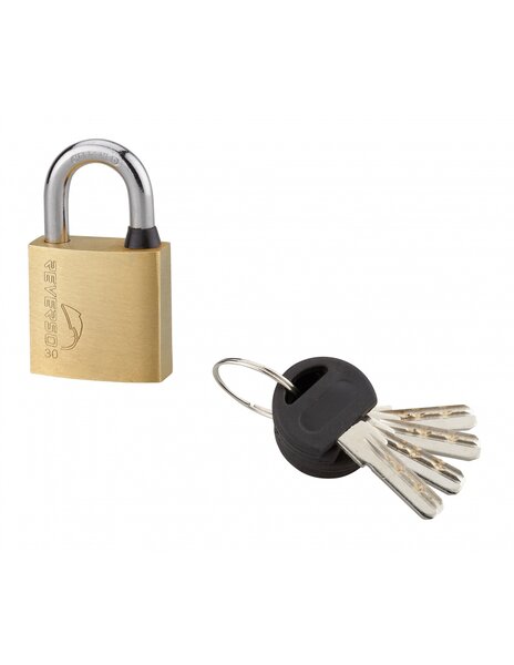 THIRARD - Cadenas à clé Reverso  laiton  extérieur  anse acier  30mm  4 clés