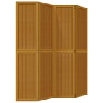 vidaXL Cloison de séparation 4 panneaux marron bois paulownia massif
