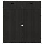 vidaXL Armoire de rangement de jardin noir 105x55x113cm résine tressée