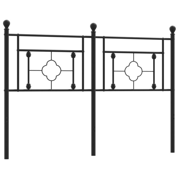 vidaXL Tête de lit métal noir 140 cm