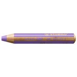 Crayon multi-talents woody 3en1  rond  mauve pastel x 5 stabilo