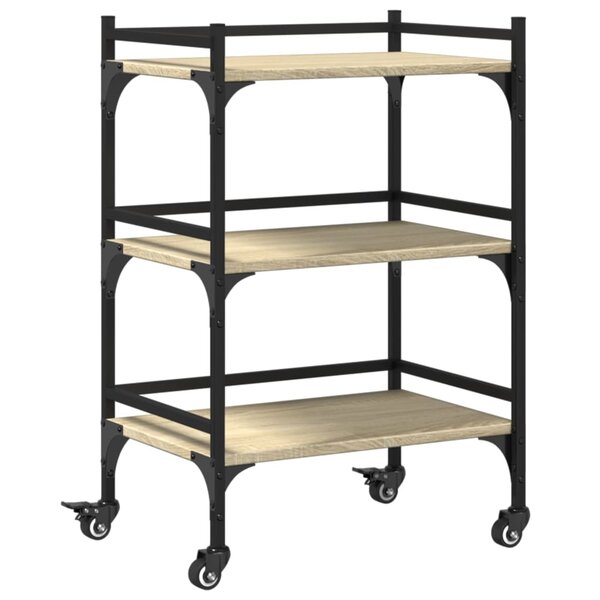 vidaXL Chariot de cuisine chêne sonoma 50x35x75 5 cm bois d'ingénierie