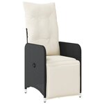 vidaXL Ensemble de bistro de jardin 7 Pièces coussins noir poly rotin