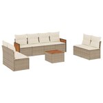 vidaXL Salon de jardin avec coussins 9 Pièces beige résine tressée