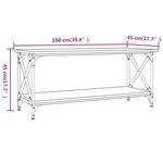 vidaXL Table basse Chêne sonoma 100x45x45 cm Bois d'ingénierie et fer