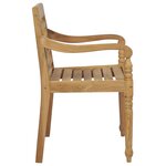 vidaXL Chaises Batavia avec coussins 6 Pièces Bois de teck solide