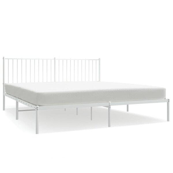 vidaXL Cadre de lit métal avec tête de lit blanc 183x213 cm