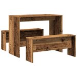 vidaXL Ensemble table à manger et bancs 3 Pièces bois d'ingénierie