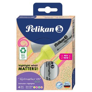 Surligneur 490 eco étui de 4 couleurs fluo PELIKAN