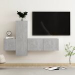 vidaXL Ensemble de meubles TV 3 Pièces Gris béton Bois d'ingénierie