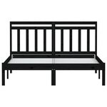 vidaXL Cadre de lit Noir Bois de pin massif 140x190 cm
