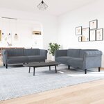 vidaXL Ensemble de canapés 2 Pièces gris foncé velours
