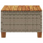 vidaXL Table de jardin gris 55x55x36 cm résine tressée et bois acacia