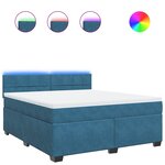 vidaXL Sommier à lattes de lit et matelas bleu 180x200 cm velours