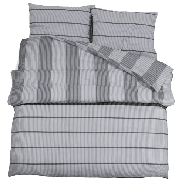 vidaXL Ensemble de housse de couette Gris 155x220 cm Coton