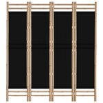 vidaXL Cloison de séparation pliante 4 panneaux 160 cm Bambou et toile
