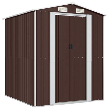 vidaXL Abri de jardin Marron foncé 192x191x223 cm Acier galvanisé