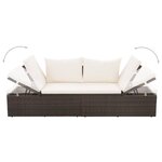vidaXL Lit de jardin Marron 195x60 cm Résine tressée
