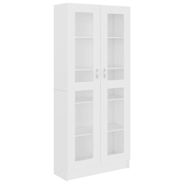 vidaXL Armoire à vitrine Blanc 82 5x30 5x185 5 cm Bois d'ingénierie