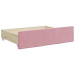 vidaXL Lit de jour avec gigogne et tiroirs rose 100x200 cm velours