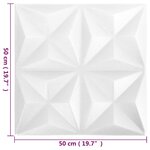 vidaXL Panneaux muraux 3D 12 Pièces 50x50 cm blanc origami 3 m²