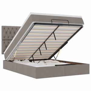 VidaXL Cadre de lit ottoman avec matelas taupe 140x190 cm tissu