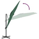 vidaXL Parasol cantilever à LED Vert 400x300 cm