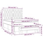 vidaXL Sommier à lattes de lit et matelas Gris foncé 140x190cm Velours
