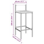 vidaXL Ensemble de bar jardin 7 Pièces noir poly rotin/bois massif acacia