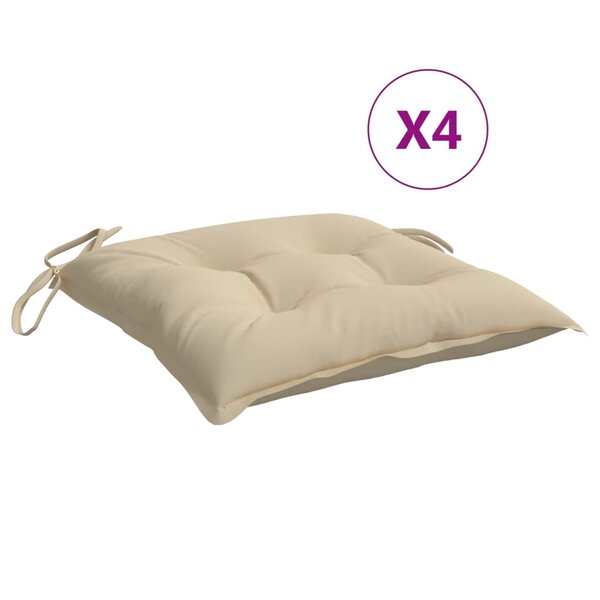 vidaXL Coussins de chaise 4 Pièces beige 40x40x7 cm tissu oxford
