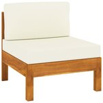 vidaXL Salon de jardin 10 Pièces avec coussins blanc crème Bois d'acacia
