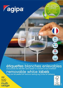 1000 Étiquettes Blanches Enlevables 105X57
