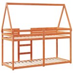 vidaXL Lit superposé avec toit cire marron 75x190cm bois massif de pin
