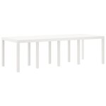 vidaXL Set de salle à manger jardin 11 pièces en poly rattan blanc