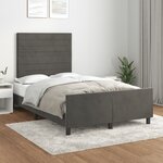 vidaXL Cadre de lit avec tête de lit Gris foncé 120x200 cm Velours