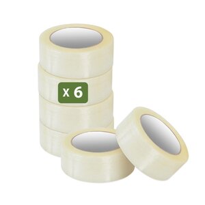 Pack and Move - Lot 6 Rouleaux Ruban Adhésif Transparent Pour Emballage Et Déménagement - 100 M - Qualité Premium