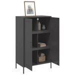 vidaXL Buffet haut noir 68x39x113 cm acier