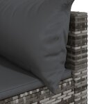 vidaXL Salon de jardin 3 Pièces avec coussins Gris Résine tressée