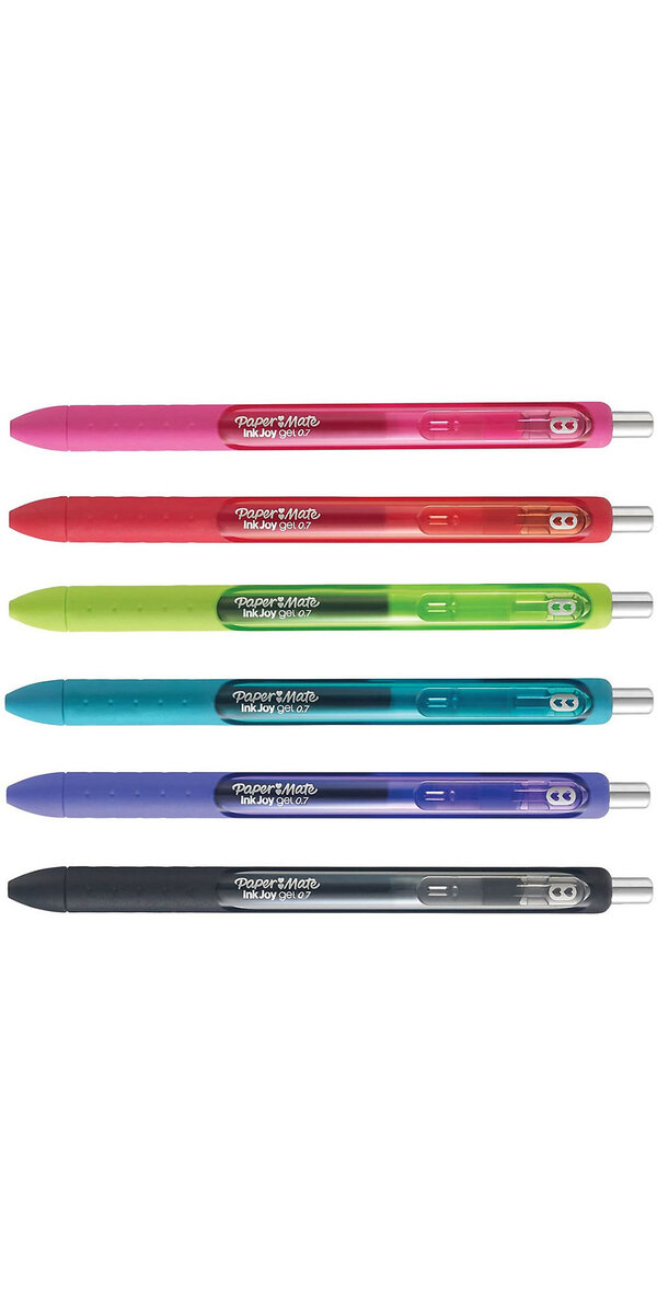 Paper mate inkjoy gel - 6 stylos à encre gel rétractable - assortiment de  couleurs - pointe moyenne 0.7mm - sous blister - La Poste