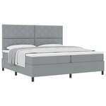 vidaXL Lit à ressorts avec matelas gris clair 200x200 cm en tissu