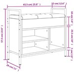 vidaXL Banc à chaussures chêne marron 65 5x32x57 5cm bois d'ingénierie