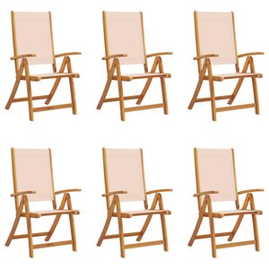 vidaXL Chaises pliables de jardin lot de 6 bois d'acacia et textilène
