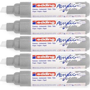 Marqueur acrylique large 5000 argent 5-10 mm x 5 EDDING