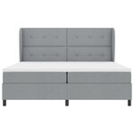 Lit à ressort vidaXL avec matelas - Gris clair  200x200 cm  Tissu