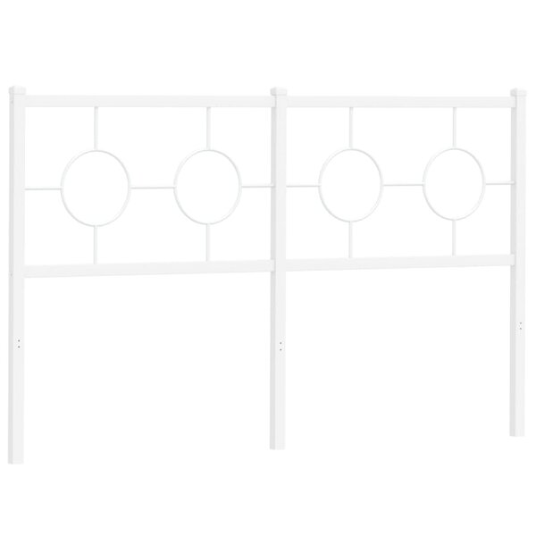 vidaXL Tête de lit métal blanc 135 cm
