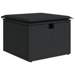 vidaXL Ensemble de canapé de jardin 4 pièces avec coussins noir en poly rotin