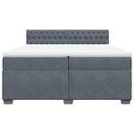 vidaXL Sommier à lattes de lit et matelas Gris foncé 200x200cm Velours
