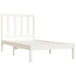 vidaXL Cadre de lit Blanc Bois de pin massif 75x190 cm Petit simple