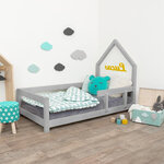 Lit cabane enfant POPPI 90 x 160 gris
