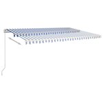 vidaXL Auvent automatique capteur de vent et LED 5x3 m Bleu et blanc